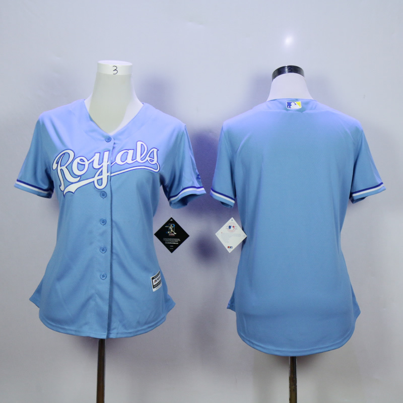 Women Kansas City Royals Blank Light Blue MLB Jerseys->youth mlb jersey->Youth Jersey